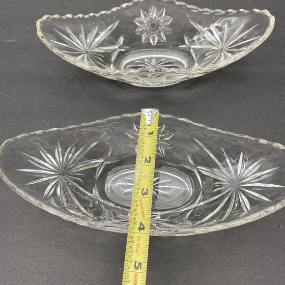 Cut Glass Candy Nut Dish Star Of David Pinwheel Sawtooth Edges Vtg Set Of 2 - Picture 8 of 12